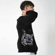 Side cat embroidered sweat shirt_Black 사이드 캣 자수 맨투맨_블랙