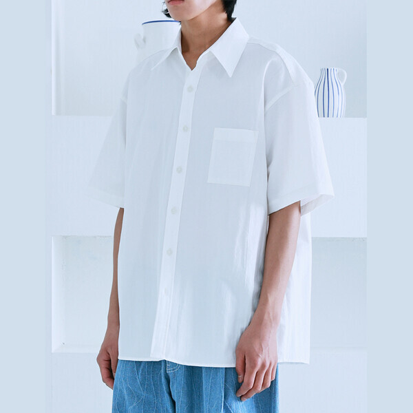 1215 디자이너스,Linen half sleeve Shirt