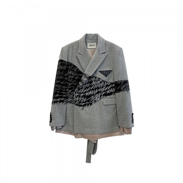 1215 디자이너스,Signature patchwork wool blazer