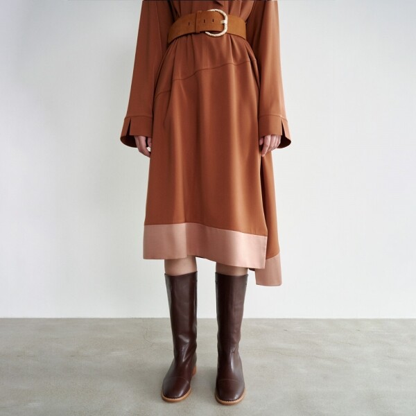 1215 디자이너스,v-neck long dress brown