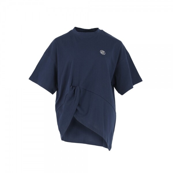 1215 디자이너스,drape detail silket cotton t-shirt NV