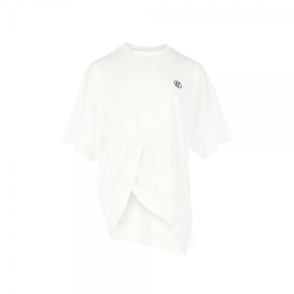 1215 디자이너스,drape detail silket cotton t-shirt NV