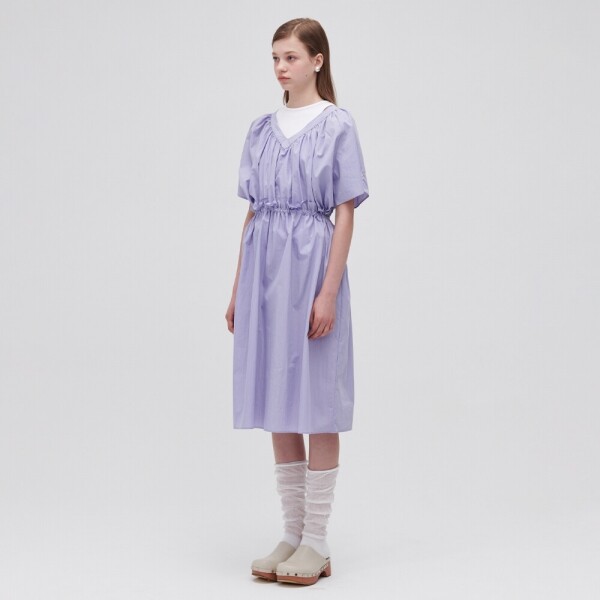 1215 디자이너스,투웨이 셔링 원피스 바이올렛 2WAY SHIRRING DRESS Violet